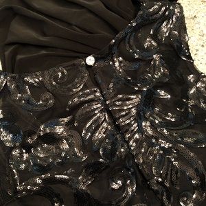 Black fitted sequin dress